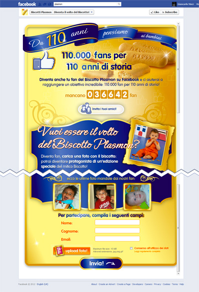 plasmon biscotto 110 anni - facebook tab