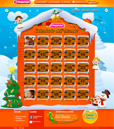 plasmon calendario avvento 2012 - landing page